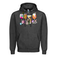 Charcoal Heather Easter wine glasses Zipper Hoodie - OliviaCreatesArt