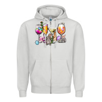 Dove Grey Easter wine glasses Zipper Hoodie - OliviaCreatesArt