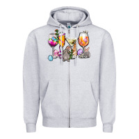 Heather Grey Easter wine glasses Zipper Hoodie - OliviaCreatesArt