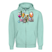 Seafoam Easter wine glasses Zipper Hoodie - OliviaCreatesArt