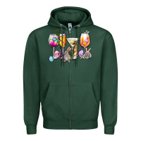Sports Green Easter wine glasses Zipper Hoodie - OliviaCreatesArt