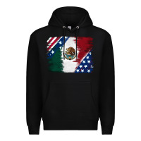 Black Mexican With American Flag Premium Hoodie - RanaPortraitStore