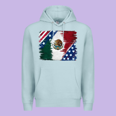 Mexican With American Flag Premium Hoodie Designed By Ranaportraitstore