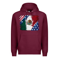 Burgundy Mexican With American Flag Premium Hoodie - RanaPortraitStore