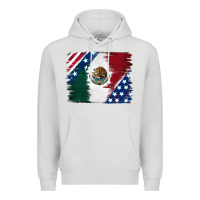 Dove Grey Mexican With American Flag Premium Hoodie - RanaPortraitStore