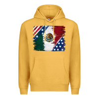 Mustard Mexican With American Flag Premium Hoodie - RanaPortraitStore
