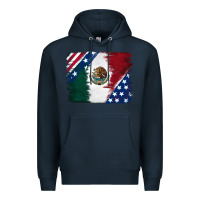 Navy Mexican With American Flag Premium Hoodie - RanaPortraitStore