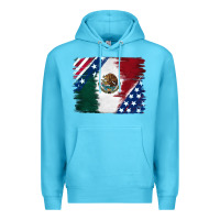 Ocean Blue Mexican With American Flag Premium Hoodie - RanaPortraitStore