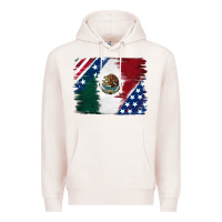 Pale Pink Mexican With American Flag Premium Hoodie - RanaPortraitStore