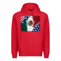 Red Mexican With American Flag Premium Hoodie - RanaPortraitStore