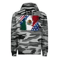 Slate Camo Mexican With American Flag Premium Hoodie - RanaPortraitStore