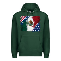 Sports Green Mexican With American Flag Premium Hoodie - RanaPortraitStore