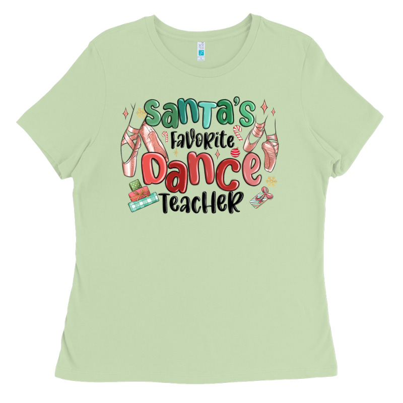 Santa's Favorite Dance Teacher Ladies Tee by MaliasSmallBusiness | Teevron
