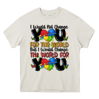 Cream ı would not change you autism Heavy Core Tee - MaliasSmallBusiness