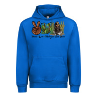 Cobalt Peace Love Malayan Sun Bear Urban Hoodie - LillyAllenDesigns