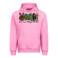 Fuchsia Pink Peace Love Malayan Sun Bear Urban Hoodie - LillyAllenDesigns