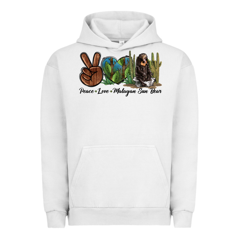 Peace Love Malayan Sun Bear Urban Hoodie by LillyAllenDesigns | Teevron