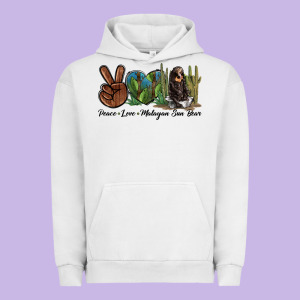 Peace Love Malayan Sun Bear Urban Hoodie Designed By Lillyallendesigns