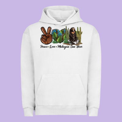 Peace Love Malayan Sun Bear Urban Hoodie Designed By Lillyallendesigns
