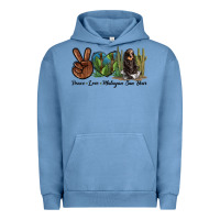 Pigment Pebble Blue Peace Love Malayan Sun Bear Urban Hoodie - LillyAllenDesigns