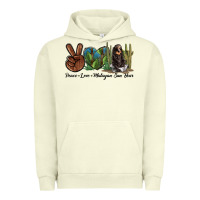 Pigment Pistachio Peace Love Malayan Sun Bear Urban Hoodie - LillyAllenDesigns
