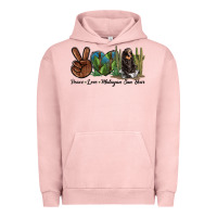 Pigment Salmon Peace Love Malayan Sun Bear Urban Hoodie - LillyAllenDesigns