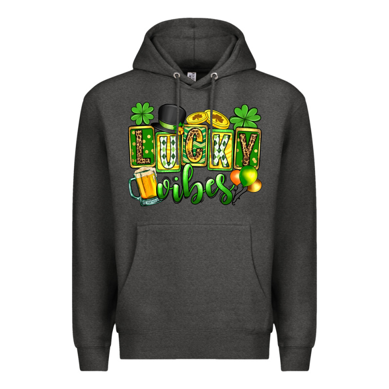 St. Patrick's Lucky Vibes Premium Hoodie by OliviaCreatesArt | Teevron
