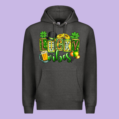 St. Patrick's Lucky Vibes Premium Hoodie Designed By Oliviacreatesart