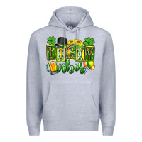 Heather Grey St. Patrick's Lucky vibes Premium Hoodie - OliviaCreatesArt