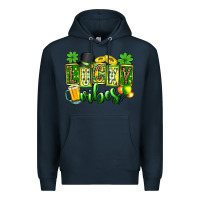 Navy St. Patrick's Lucky vibes Premium Hoodie - OliviaCreatesArt