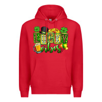 Red St. Patrick's Lucky vibes Premium Hoodie - OliviaCreatesArt