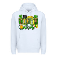 White St. Patrick's Lucky vibes Premium Hoodie - OliviaCreatesArt