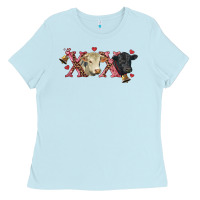 Baby Blue xoxo charolais and black angus Ladies Tee - RanaPortraitStore