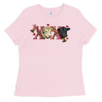 Bubblegum Pink xoxo charolais and black angus Ladies Tee - RanaPortraitStore