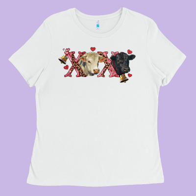 Xoxo Charolais And Black Angus Ladies Tee Designed By Ranaportraitstore