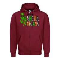 Burgundy St. Patrick's Mister shenanigans Zipper Hoodie - OliviaCreatesArt