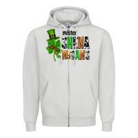 Dove Grey St. Patrick's Mister shenanigans Zipper Hoodie - OliviaCreatesArt