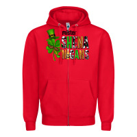 Red St. Patrick's Mister shenanigans Zipper Hoodie - OliviaCreatesArt