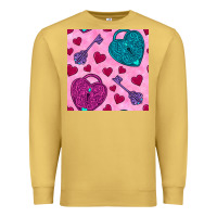 Antique Gold valentines day lock and key seamless pattern Premium Sweatshirt - BundleAndBundleShop