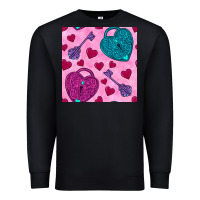 Black valentines day lock and key seamless pattern Premium Sweatshirt - BundleAndBundleShop