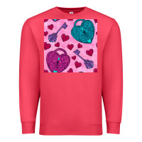 Cardinal valentines day lock and key seamless pattern Premium Sweatshirt - BundleAndBundleShop