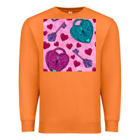 Carrot valentines day lock and key seamless pattern Premium Sweatshirt - BundleAndBundleShop