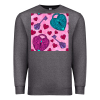 Charcoal Heather valentines day lock and key seamless pattern Premium Sweatshirt - BundleAndBundleShop