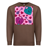 Chestnut valentines day lock and key seamless pattern Premium Sweatshirt - BundleAndBundleShop