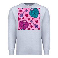 Heather Grey valentines day lock and key seamless pattern Premium Sweatshirt - BundleAndBundleShop