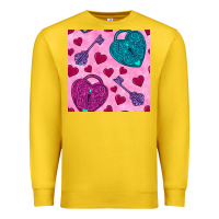 Lemon valentines day lock and key seamless pattern Premium Sweatshirt - BundleAndBundleShop