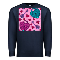 Navy valentines day lock and key seamless pattern Premium Sweatshirt - BundleAndBundleShop