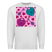 Oatmeal Heather valentines day lock and key seamless pattern Premium Sweatshirt - BundleAndBundleShop
