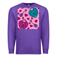 Purple valentines day lock and key seamless pattern Premium Sweatshirt - BundleAndBundleShop