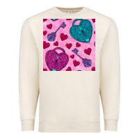 Sandshell valentines day lock and key seamless pattern Premium Sweatshirt - BundleAndBundleShop
